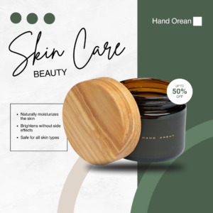 Green White and Wood Minimalist Skin Care Instagram Post